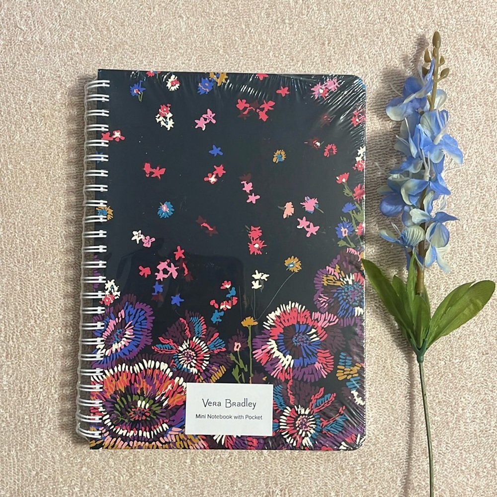 Vera Bradley Midnight Wildflowers Mini Notebook NWT